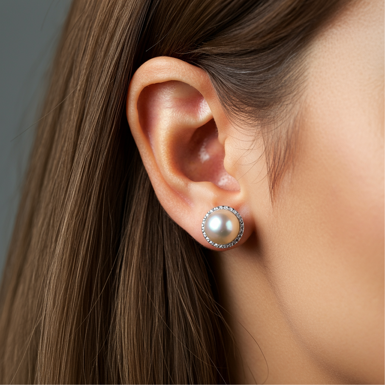 Aros Stud Perla Clásica